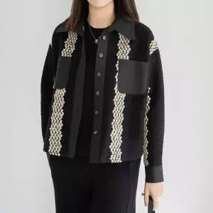 엄마옷 마담4060 [클래씨마담]뜨개믹스포켓셔츠자켓 중년여성 데일리 -ZJK2602023-