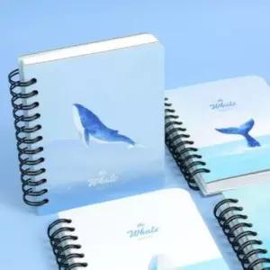 [문구/오피스] 고래 일러스트 합지 미니 사각 스프링 공책 수첩 10개