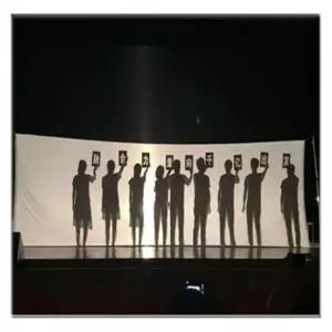 대형 흰색천 연극 무대막 공연 연극천 커튼 그림자