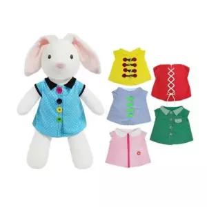 실끼우기장난감 토끼인형 옷입히기 단추끼우기 지퍼놀이 실꿰기 세트