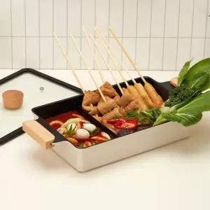 인덕션겸용 올인원팬 오뎅 반반 사각 전골팬 캠핑 떡볶이냄비