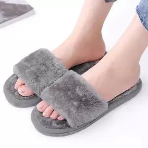 털슬리퍼 겨울 베이직 심플 무지 기본 한파 방한 보온 발편한슬리퍼 회사슬리퍼