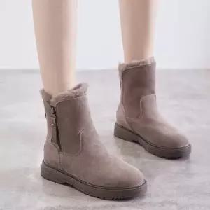 스웨이드 재질 퍼안감 부츠 방한 한파 겨울 보온 털 여자가을신발 앵글부추 발목부츠