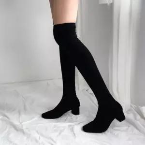 스웨이드 각코 스판 지퍼 미들굽 싸이하이 롱부츠 4fY 여성롱부츠 여자롱부츠