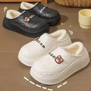 2세대 겨울 방한 곰돌이 털 슬리퍼 방수 거실 실내화 겨울슬리퍼 거실슬리퍼