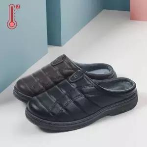 겨울철 발편한 방한 슬리퍼 키높이 털안감 사무실화 남성슬리퍼 남자기모슬리퍼