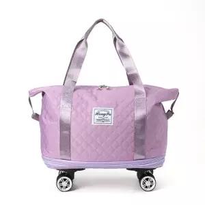이시아르 퍼플 접이식 보스턴 가방 바퀴형보스턴백 트롤리보스턴백 캐리어보스턴백
