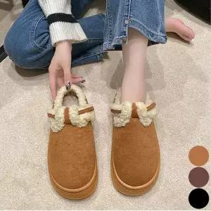 여성 플랫폼 뽀글이 통굽 겨울 스웨이드 털슬리퍼 여성방한화 털신발 털부츠 캐주얼부츠