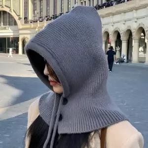 4색 1개 니트 후드넥워머 후드모자 바라클라바 목폴라 유아머플러 유아목도리 키즈머플러