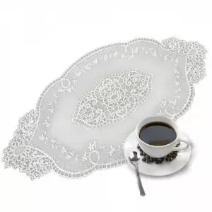 타원 에리얼 식탁 테이블 매트 받침 깔개 백색 책상