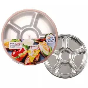 스텐락 원형 나눔 밀폐용기 6구 1100ml 1P 6칸 반찬통 반찬보관용기