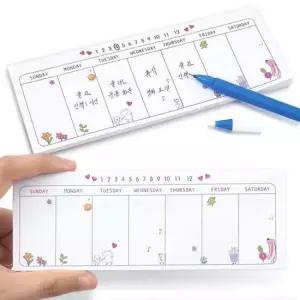 스케쥴떡메모지 주간 스케줄 노트 주간계획 메모지 메모장 접착 체크