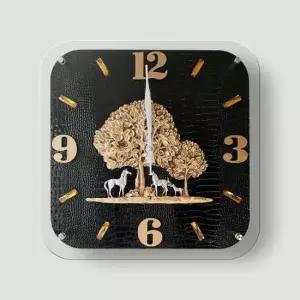 교육용벽시계 생명수 블랙 네모 백마 인테리어 무소음 벽걸이 시계