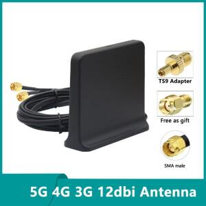 1PCS 신호 부스트 5G 4G LTE 3G GSM Mimo 공중 고 이득 12dbi 600 ~ 6000Mhz TS9 SMA Male 라우터가있는 외