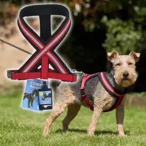 강아지 편안한 야간반사 하네스 레드 XS 1P 가슴줄 애견하네스