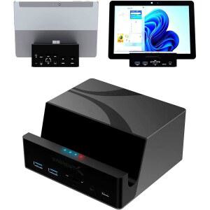 [미국배송] SABRENT USB C 도킹 스테이션 듀얼 4K@60HZ 디스플레이 링크 도크 85W 충전 10GBPS USB-C 및 USB-A 기가비트 이더넷 SD/MICROSD 오디오 WINDOWS MAC CHROMOS 등과 호환(DS-UICA)