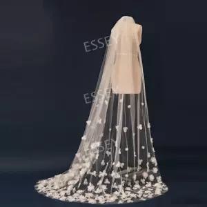 웨딩면사포 액세서리베일 여성 촬영소품 신부 여성용 꽃잎용 성당 드레스 꽃무늬 웨딩 셀프웨딩