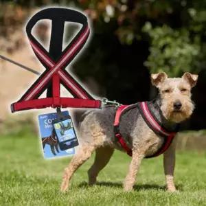 강아지 편안한 야간반사 하네스 레드 XXS 1P 가슴줄 애견하네스