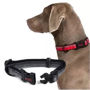 강아지 야간반사 목줄 블랙 L 1P D링 산책 고정밴드 애견산책