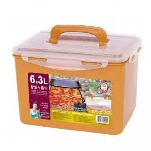 황토 밀폐용기 김치통 냉장고 정리 용기 반찬통 6.3L-WD1A62F