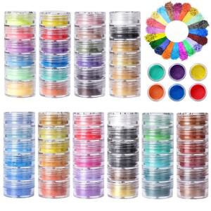 진주 광택 운모 분말 송진 안료 에폭시 몰드 착색 염료 DIY 보석 액세서리 6 가지 색상세트