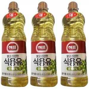 사조 해표 콩기름 0.9L x 3개 / 식용유 유지류 오일 기름