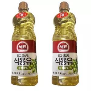 사조 해표 콩기름 0.9L x 2개 / 식용유 유지류 오일 기름
