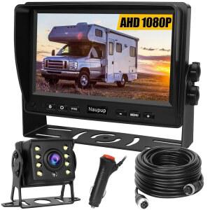 백업 카메라 AHD 7인치 1080P 후방 뷰 시스템 키트 모니터 HD 비전 방수 IP69K DIY 가이드 라인 차량용 트럭용 /RV /트레일러 /밴 /버스 /스 스티어