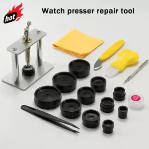 호환  21PCS 전문 시계 프레스 세트 시계 뒷면 케이스 마감 도구 및 피팅 다이 수리 도구 키트 시계 제조공