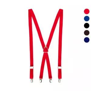 정장 트렌디 고정 클립 레드 빨강 멜빵 서스펜더 SS01