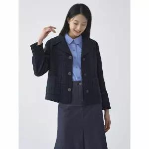 [하프클럽/지센]여성 트위드 빅카라 자켓 LFJKO294_DN