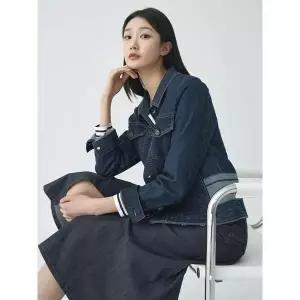 [하프클럽/지센]여성 스탠카라 데님 자켓 LCJKO221_IN