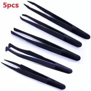 호환  시계 수리 도구 정전기 방지 탄소 섬유 핀셋 시계 제조 업체 용 플라스틱 핀셋 블랙 트리머 탄소 섬