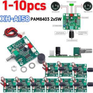 1-10pcs XH-A158 PAM8403 2x5W 블루투스 5.0 DC 5V 듀얼 채널 오디오 앰프 보드 울트라 클리어 무선 스피커