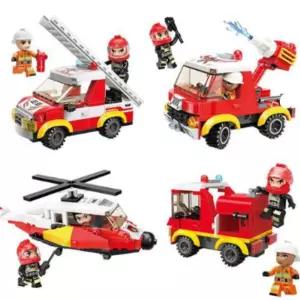 화재가 난 집 시리즈 4종 1세트 블럭 조립소방차 장난감 미니 나노 놀이 창의교구 단체블록 남아선물 어린
