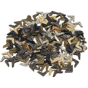 200PCS 빈티지 북 코너 프로텍터 파일 커버 장식 제작 메뉴 사진 스크랩북 앵글 앨범 금속 남성 폴더