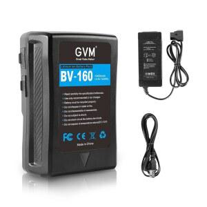 GVM 160Wh 10400mAh 마운트 배터리 출력 이온 라이트 충전식 160과 호환되는 LED 비디오 있는 카메라 케이블 충전기가 캠코더 방송 BV