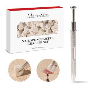 멜로디수지 100Pcs 옴브레용 소프트 네일 스펀지, 그립 펜이 있는 아트 블루밍 네일, 그라디언트 매니큐어 도구, 가정 및 살롱용 전문 액세서리 용품