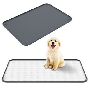 강아지 화장실 실리콘 배변 애완동물 바닥 용품 홀더 패드 접이식 훈련 누수 방지 보호