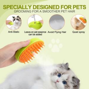 고양이 털 스팀 브러시 개용 전기 스프레이 빗  실리콘 제모 목욕 손질 용품