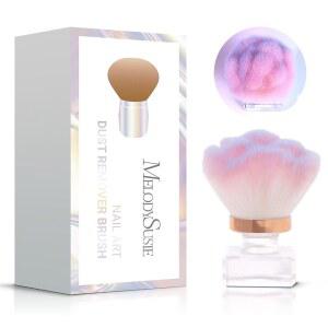 멜로디 수지 네일 아트 더스팅 브러시, 집진기 블러셔 부스스 파우더 메이크업 브러시 아크릴 도구, 핑크 퍼플