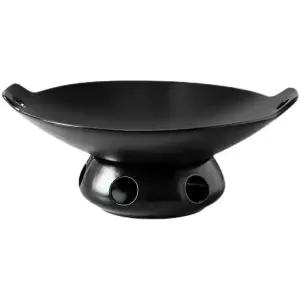 세라믹워머 푸드 보온 도자기 가열 화로 원형 접시 무광 블랙 10인치 이중선 후라이팬