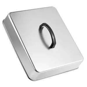 스테인리스 사각 냄비뚜껑 밀폐 바베큐용 철판 구이 스테이크 덮개 래스팅