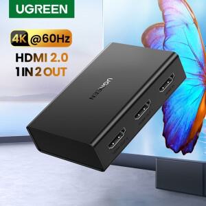 UGREEN 듀얼 모니터용 HDMI 호환 분배기 HDCP 2.2 3D HDR EDID HDMI 어댑터 1 in 2 Out 4K60Hz
