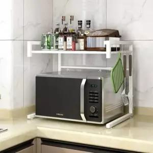 전자레인지선반 수납장 밥솥 렌지대 진열장 오븐렉 광파 수납장 선반 2단 거실 철제 밥솥 전자 대