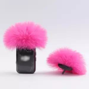 DJI MIC 2용 LEFXMOY OSMO 포켓 3 윈드스크린 (2024) / MIC2 무선 마이크 핫 핑크 퍼리 윈드 머프 데드캣