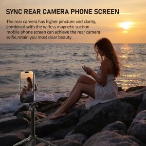 호환 2in1 셀카봉 삼각대 스크린 공유 장치(리모컨 포함) 알루미늄 합금 폰 블루투스 리모컨270도 회전  스