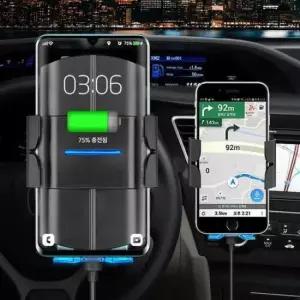 차량충전기 듀얼고속 무선충전 거치대 차량용충전기 차량 핸드폰