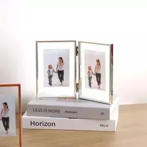 히키스 가족 아기 추억 메탈 프레임 포토 테이블 접이식 웨딩 사진액자4x6