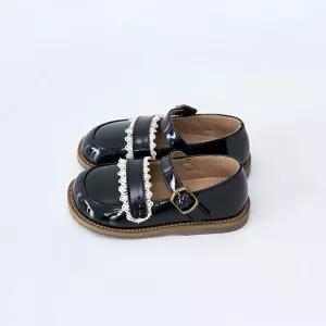 베이비잼 여아용 클래식레이스 플랫 블랙 - 10000